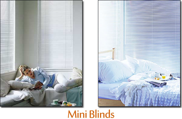 Mini blinds in the bedroom
