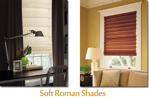 Soft Roman Shades provide the functionality of shades with the beauty of fabric.
